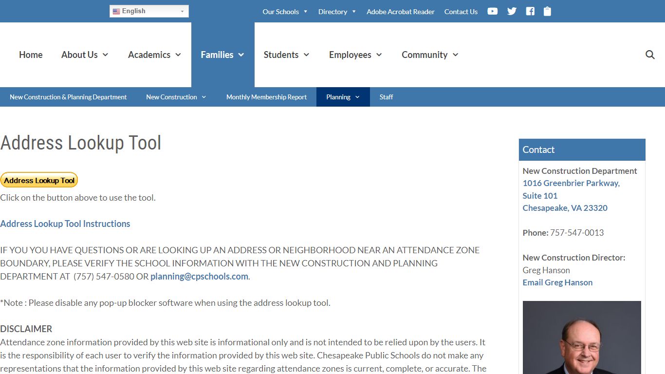 Address Lookup Tool – New Construction & Planning - cpschools.com